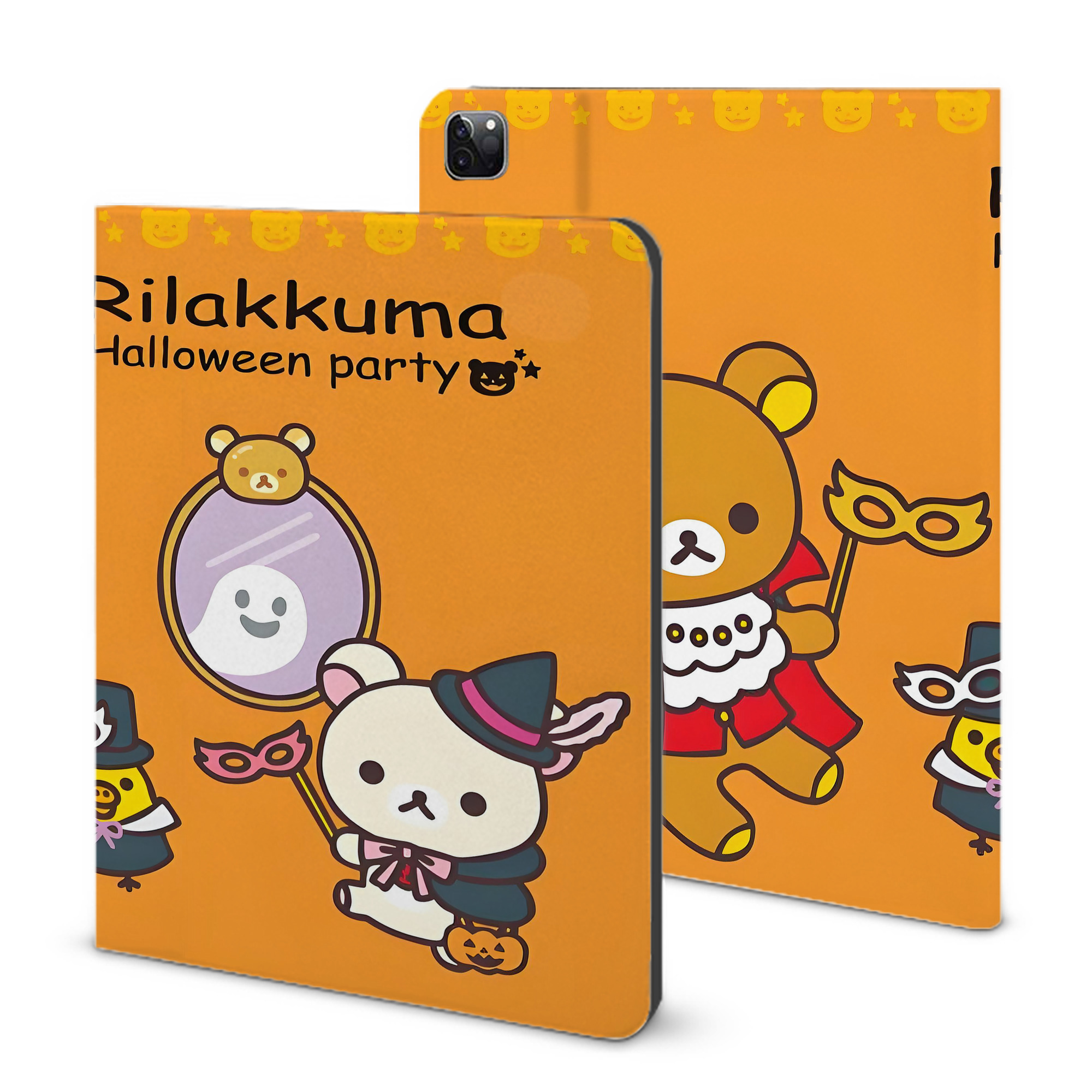 （画像用） リラックマ リラックマ キイロイトリ Rilakkuma Korilakkuma Kiiroitori IPad ケース ブック型 PUレザー TPU 耐衝撃 軽量 薄型 ペン収納なし 全面保護 IPad 各モデル対応